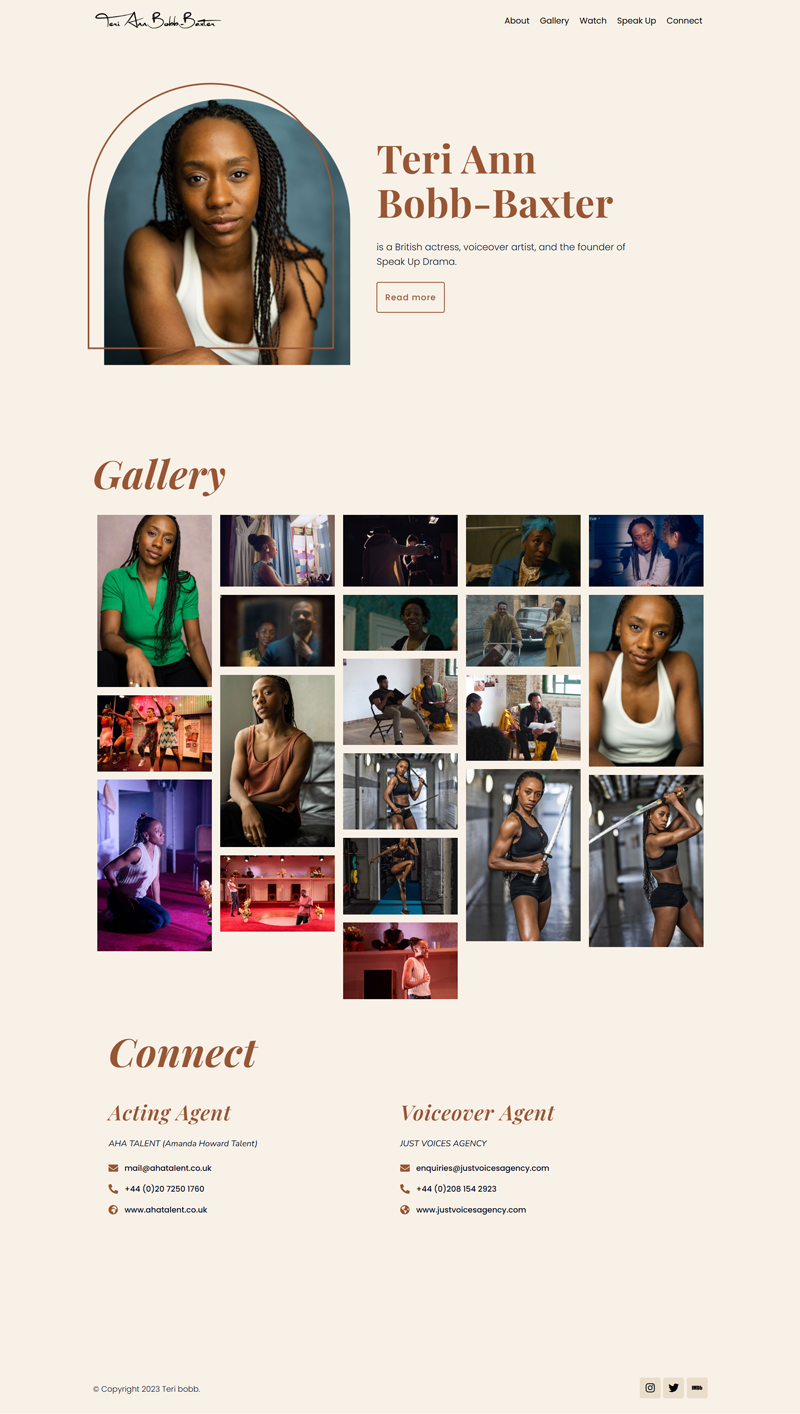 Teri Ann Bobb-Baxter — Actor, Voice Artist & Speak Up Founder
